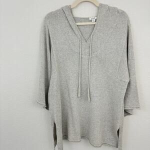 J. Jill Womens Pure Jill Hooded Sweater Size S Yak Wool Blend Gray